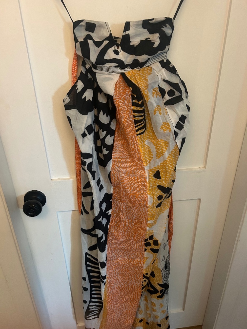 Vintage Diane von Furstenberg Abstract Print Midi Dress | Low Back | Pockets